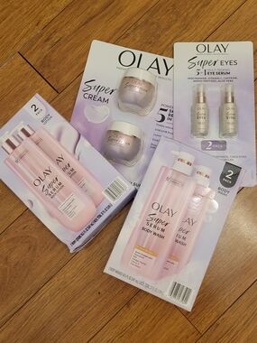 NWT OLAY Super Cream & Super Serum Skincare Set 8 FULL SIZE - Moisturizer Eye